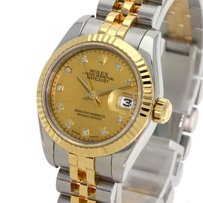 ROLEX ロレックス 179173NG デイトジャスト 10P ダイヤモンド 腕時計 SS レディース 中古