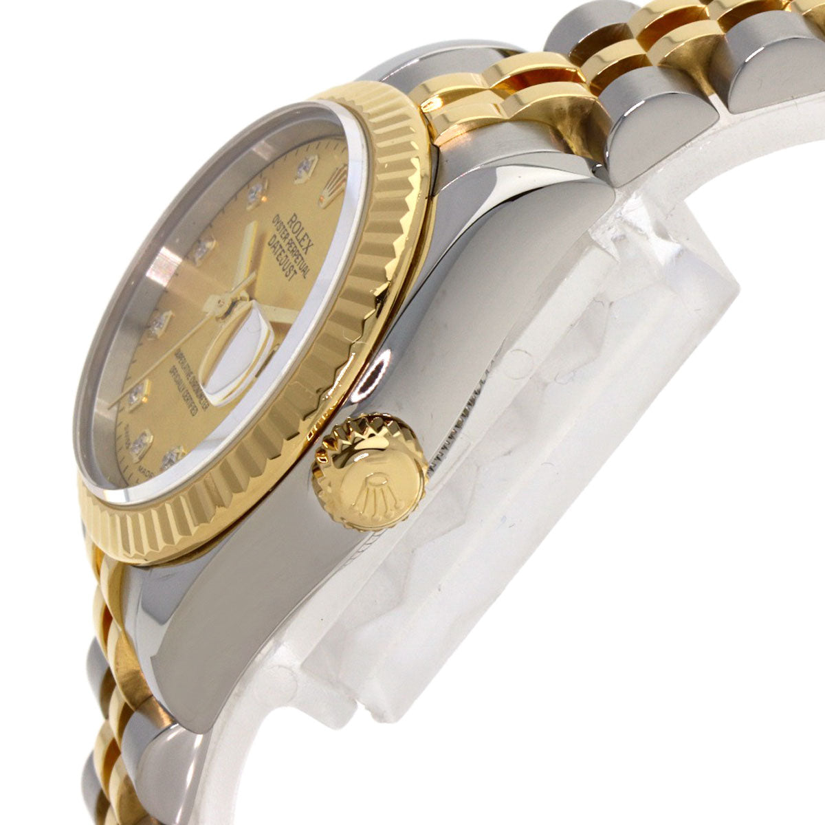 ROLEX ロレックス 179173NG デイトジャスト 10P ダイヤモンド 腕時計 SS レディース 中古