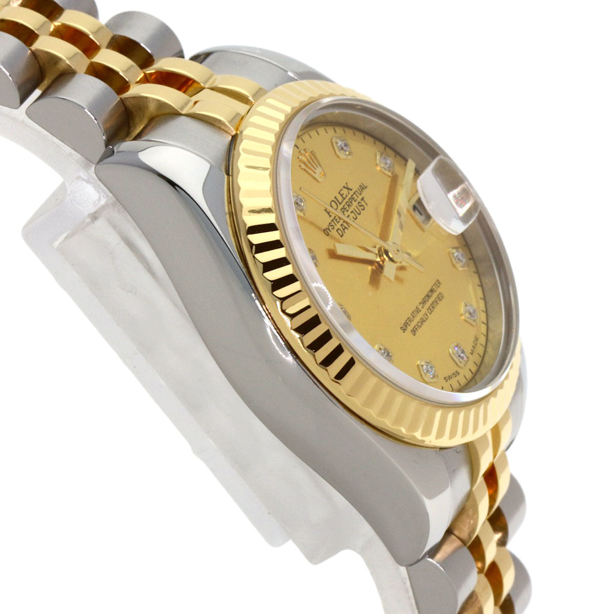ROLEX ロレックス 179173NG デイトジャスト 10P ダイヤモンド 腕時計 SS レディース 中古