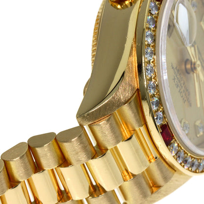 ROLEX ロレックス 69068G デイトジャスト 10P ダイヤモンド 腕時計 K18YG レディース 中古