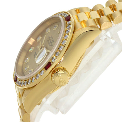 ROLEX ロレックス 69068G デイトジャスト 10P ダイヤモンド 腕時計 K18YG レディース 中古