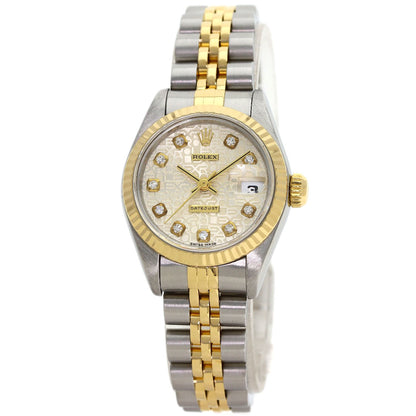 ROLEX ロレックス 69173G デイトジャスト 10P ダイヤモンド 腕時計 SS レディース 中古