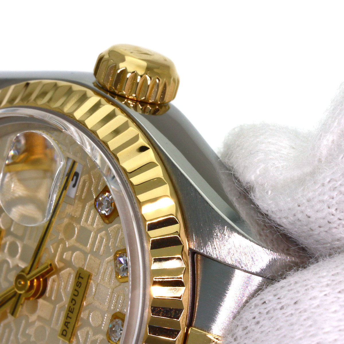 ROLEX ロレックス 69173G デイトジャスト 10P ダイヤモンド 腕時計 SS レディース 中古