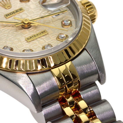 ROLEX ロレックス 69173G デイトジャスト 10P ダイヤモンド 腕時計 SS レディース 中古
