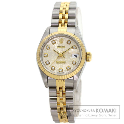 ROLEX ロレックス 69173G デイトジャスト 10P ダイヤモンド 腕時計 SS レディース 中古