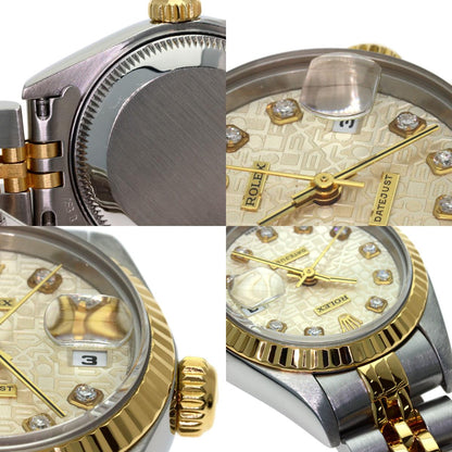 ROLEX ロレックス 69173G デイトジャスト 10P ダイヤモンド 腕時計 SS レディース 中古