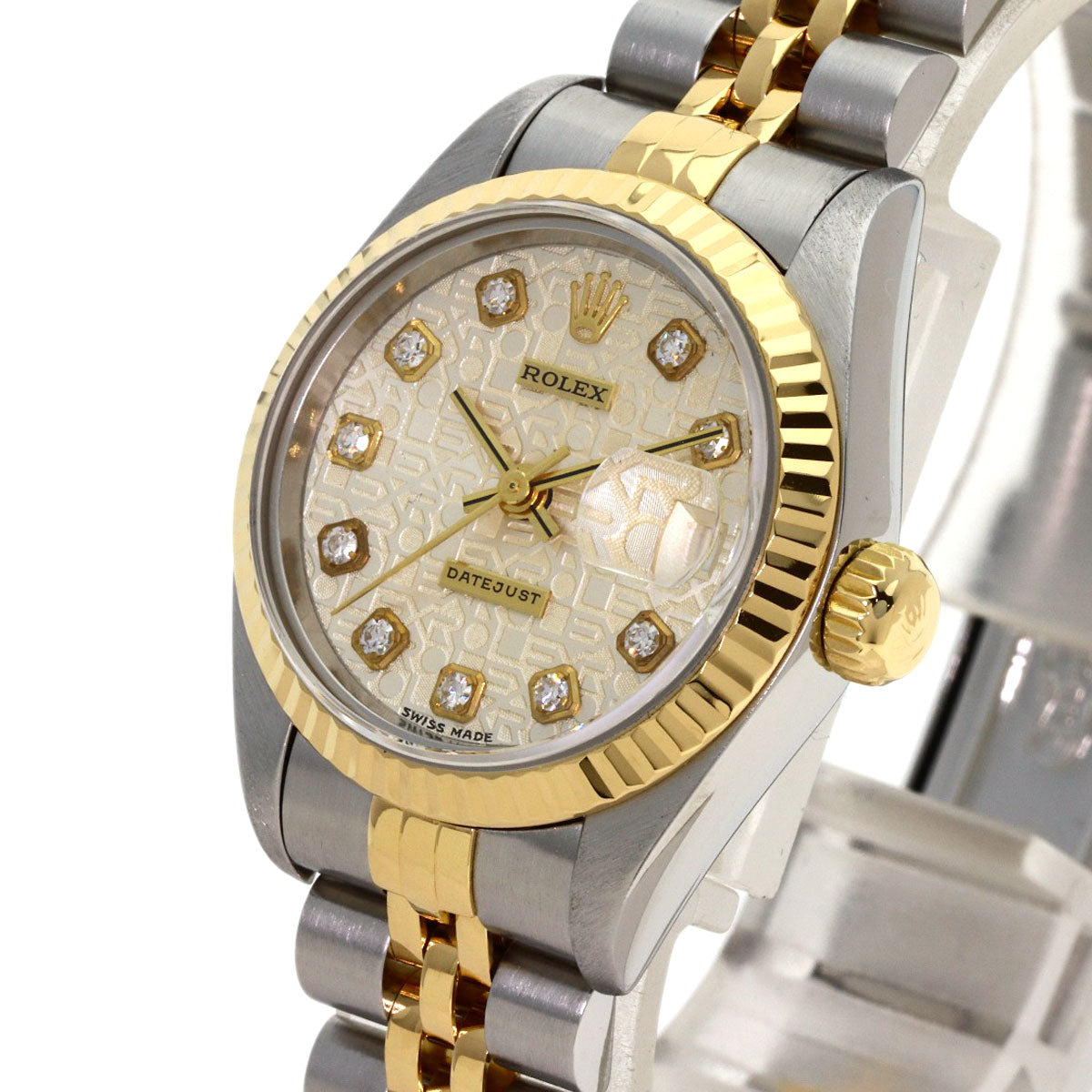 ROLEX ロレックス 69173G デイトジャスト 10P ダイヤモンド 腕時計 SS レディース 中古
