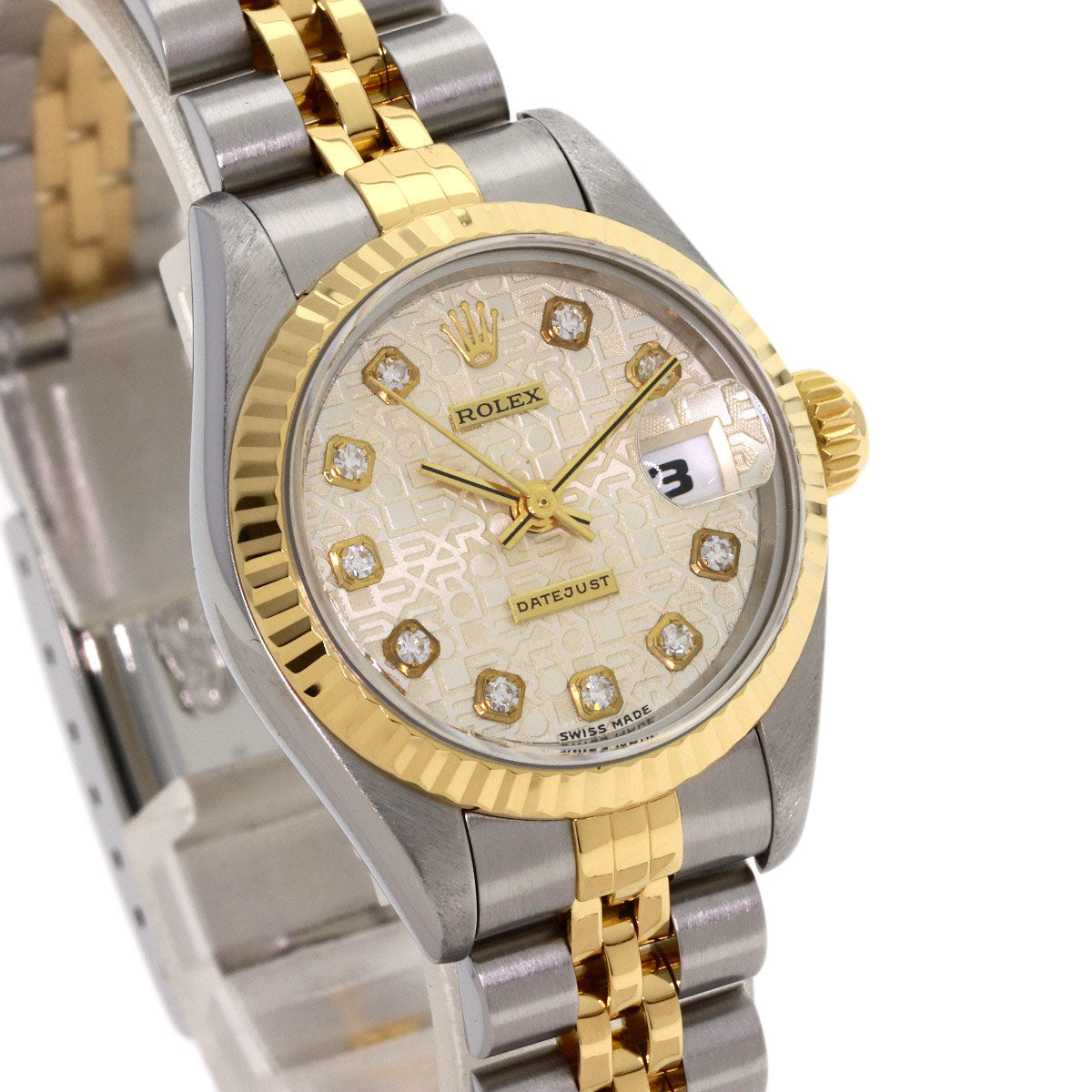 ROLEX ロレックス 69173G デイトジャスト 10P ダイヤモンド 腕時計 SS レディース 中古