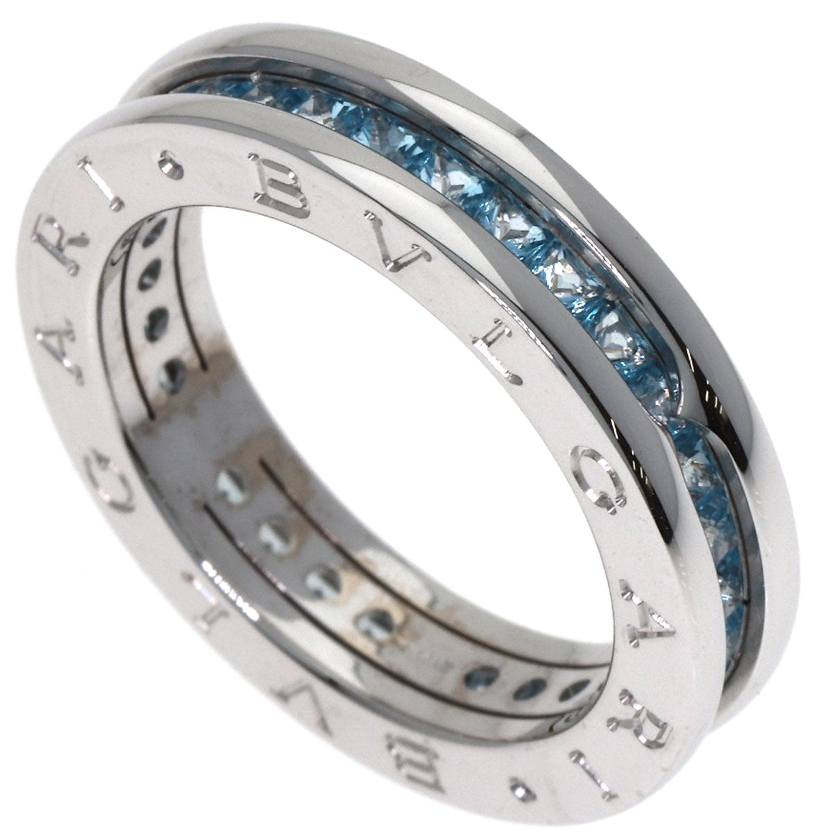 BVLGARI ブルガリ B-zero1 ビーゼロワン 1バンド ブルートパーズ #54 リング・指輪 K18WG レディース 中古