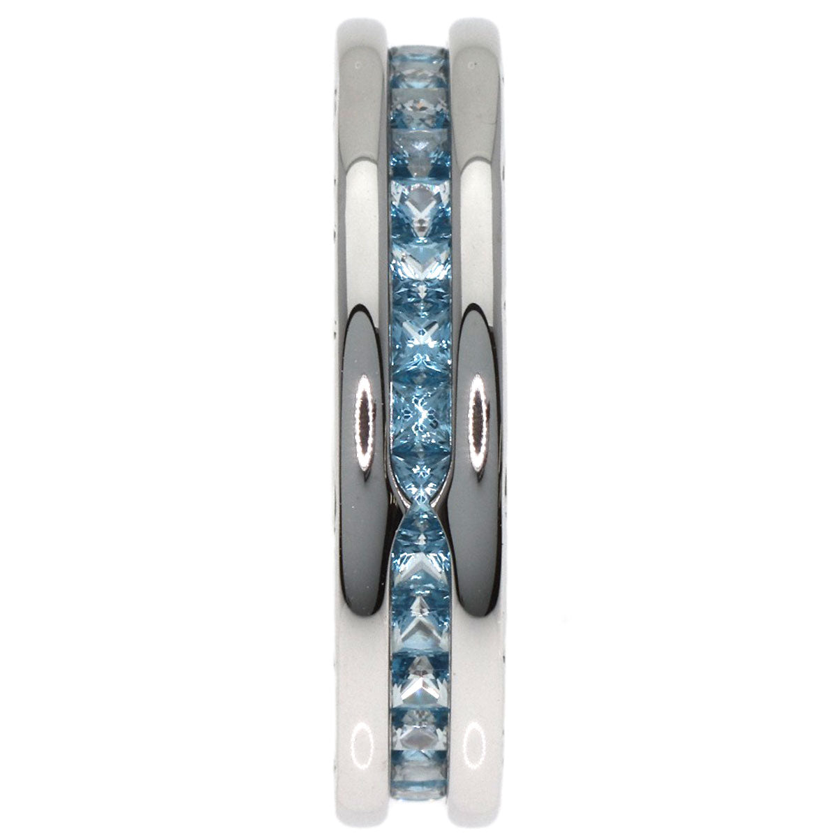 BVLGARI ブルガリ B-zero1 ビーゼロワン 1バンド ブルートパーズ #54 リング・指輪 K18WG レディース 中古