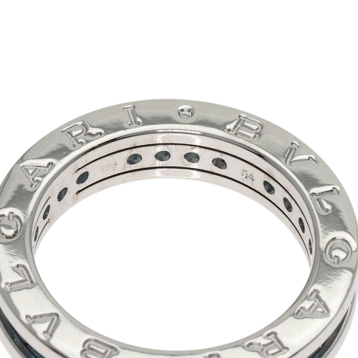 BVLGARI ブルガリ B-zero1 ビーゼロワン 1バンド ブルートパーズ #54 リング・指輪 K18WG レディース 中古
