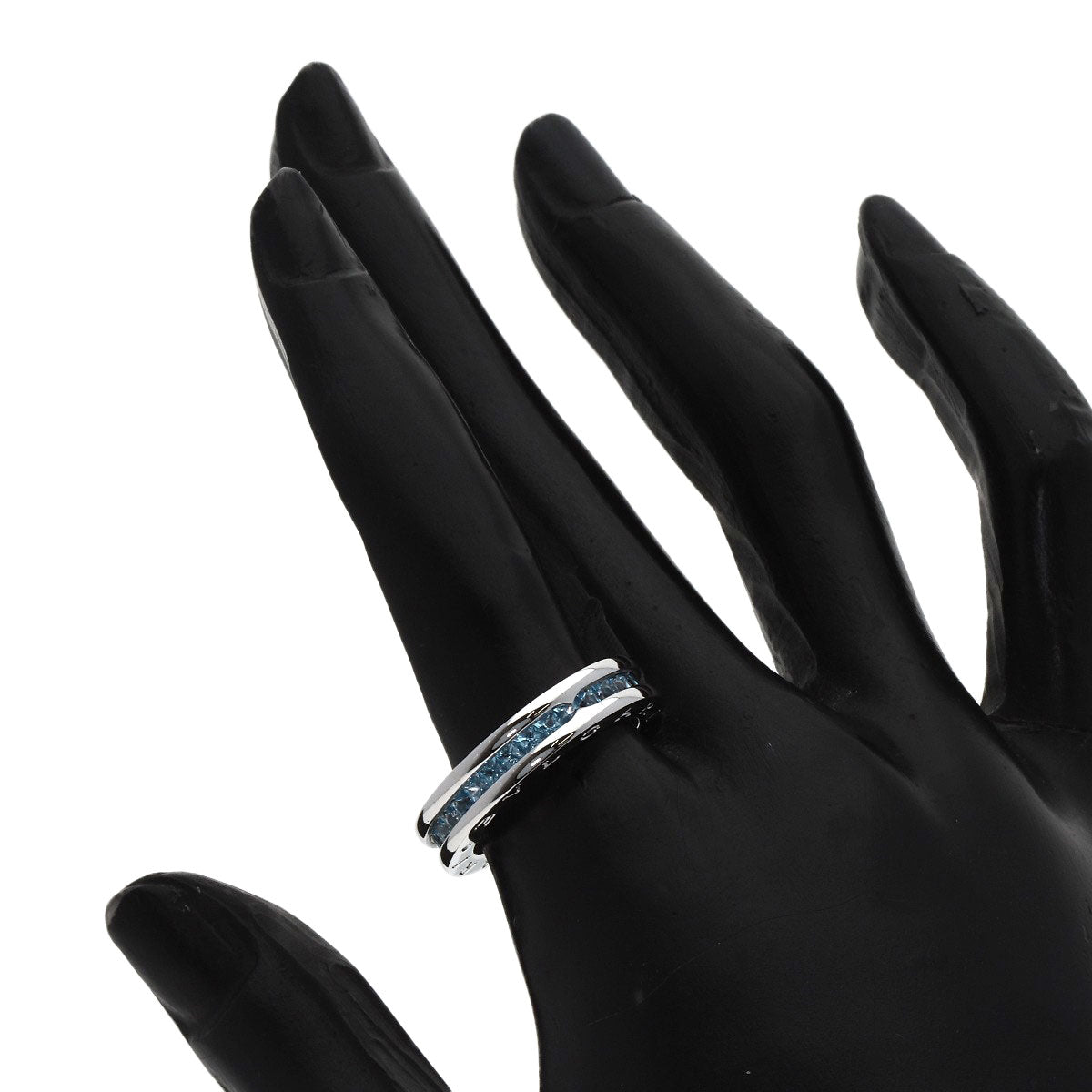 BVLGARI ブルガリ B-zero1 ビーゼロワン 1バンド ブルートパーズ #54 リング・指輪 K18WG レディース 中古