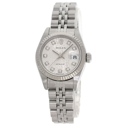 ROLEX ロレックス 79174G デイトジャスト 10P ダイヤモンド 腕時計 SS レディース 中古