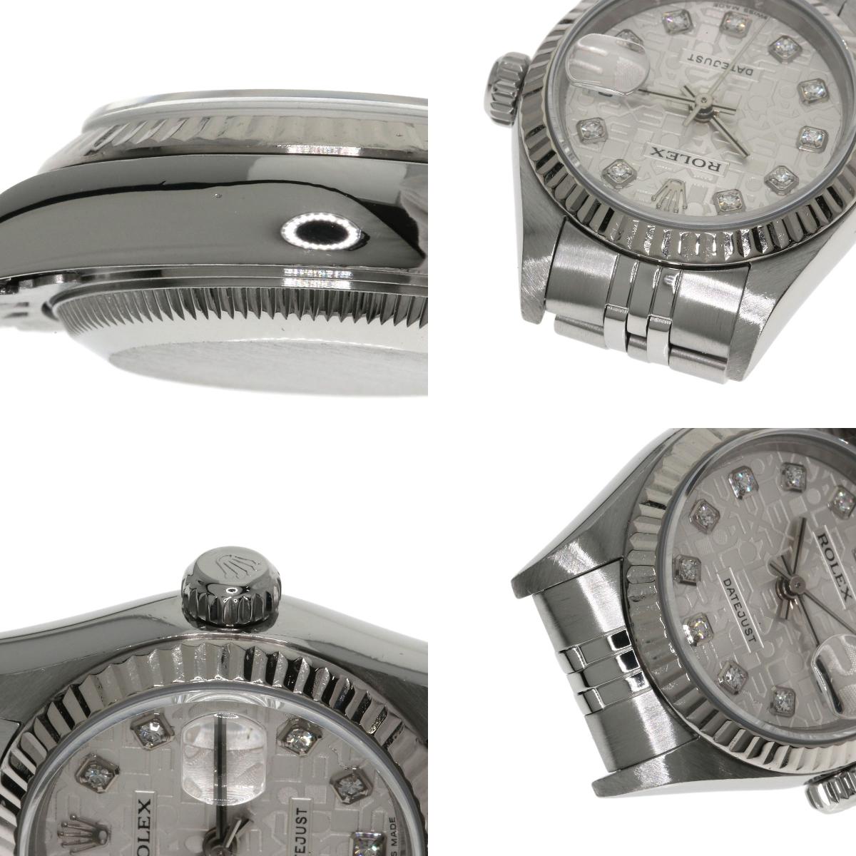 ROLEX ロレックス 79174G デイトジャスト 10P ダイヤモンド 腕時計 SS レディース 中古