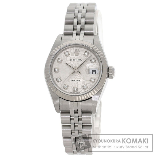ROLEX ロレックス 79174G デイトジャスト 10P ダイヤモンド 腕時計 SS レディース 中古