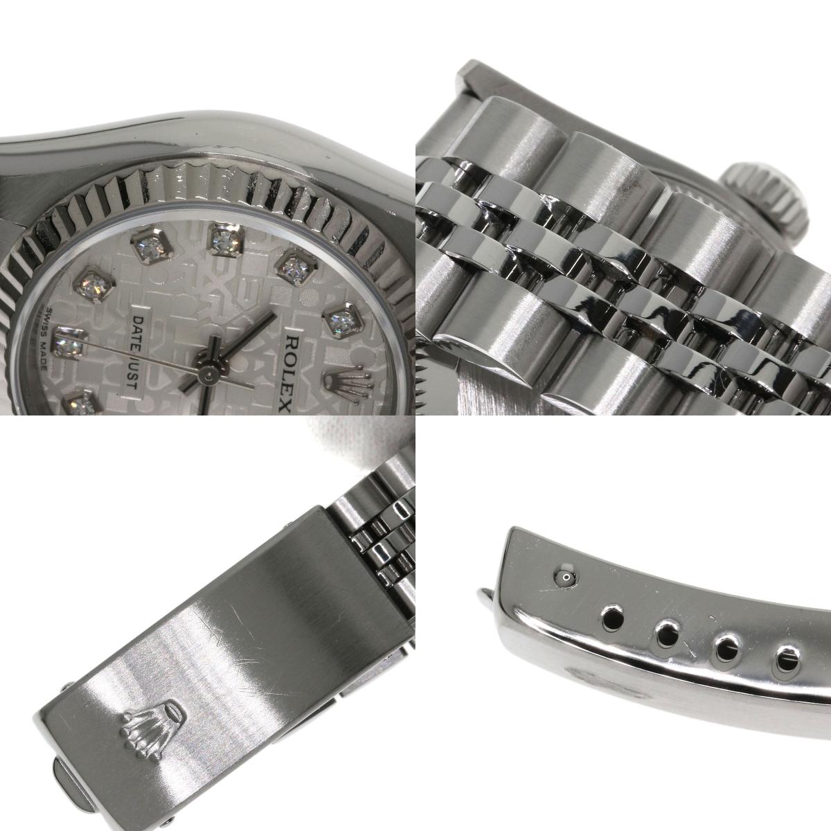 ROLEX ロレックス 79174G デイトジャスト 10P ダイヤモンド 腕時計 SS レディース 中古