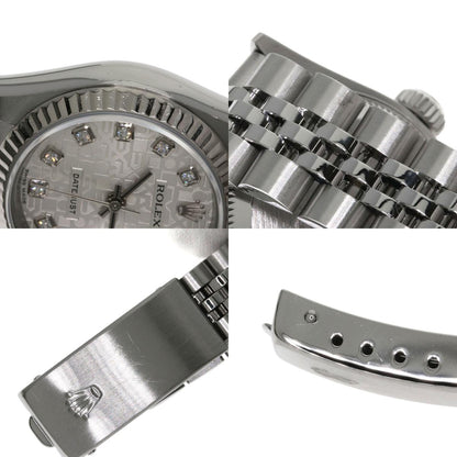 ROLEX ロレックス 79174G デイトジャスト 10P ダイヤモンド 腕時計 SS レディース 中古