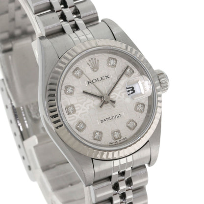 ROLEX ロレックス 79174G デイトジャスト 10P ダイヤモンド 腕時計 SS レディース 中古