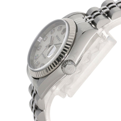 ROLEX ロレックス 79174G デイトジャスト 10P ダイヤモンド 腕時計 SS レディース 中古