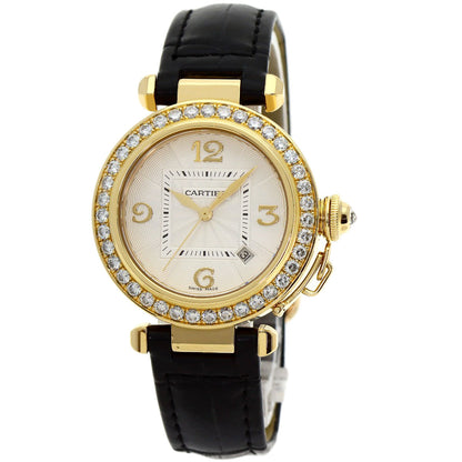 CARTIER カルティエ WJ111551 パシャ 32mm　ベゼルダイヤモンド 腕時計 K18YG レディース 中古