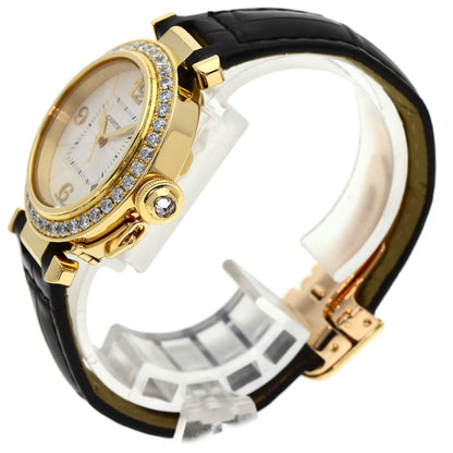 CARTIER カルティエ WJ111551 パシャ 32mm　ベゼルダイヤモンド 腕時計 K18YG レディース 中古
