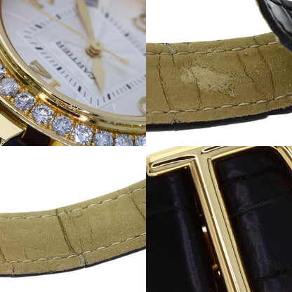 CARTIER カルティエ WJ111551 パシャ 32mm　ベゼルダイヤモンド 腕時計 K18YG レディース 中古
