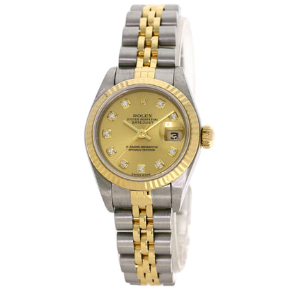 ROLEX ロレックス 79173G デイトジャスト 10P ダイヤモンド 腕時計 SS レディース 中古