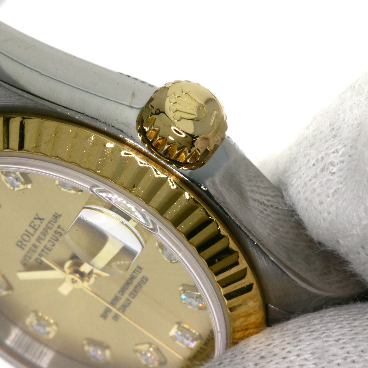 ROLEX ロレックス 79173G デイトジャスト 10P ダイヤモンド 腕時計 SS レディース 中古