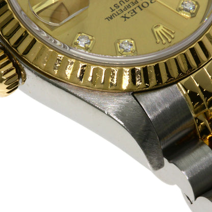 ROLEX ロレックス 79173G デイトジャスト 10P ダイヤモンド 腕時計 SS レディース 中古