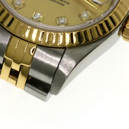 ROLEX ロレックス 79173G デイトジャスト 10P ダイヤモンド 腕時計 SS レディース 中古