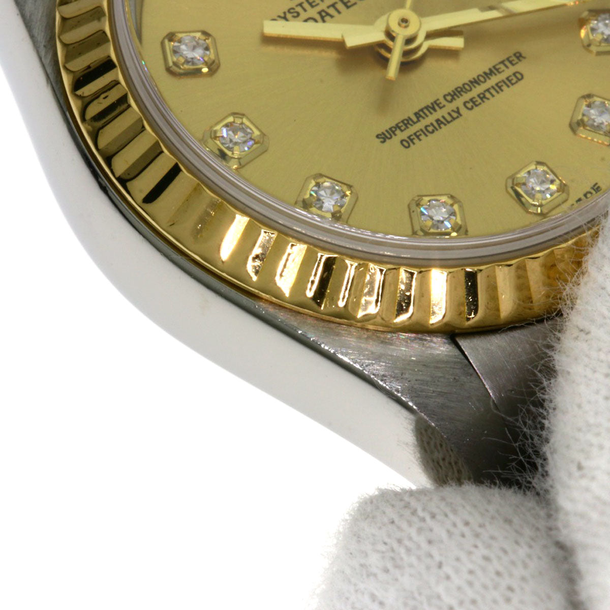 ROLEX ロレックス 79173G デイトジャスト 10P ダイヤモンド 腕時計 SS レディース 中古