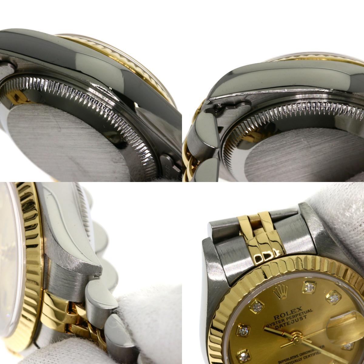 ROLEX ロレックス 79173G デイトジャスト 10P ダイヤモンド 腕時計 SS レディース 中古