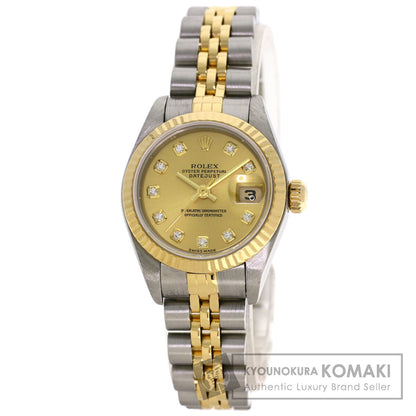 ROLEX ロレックス 79173G デイトジャスト 10P ダイヤモンド 腕時計 SS レディース 中古