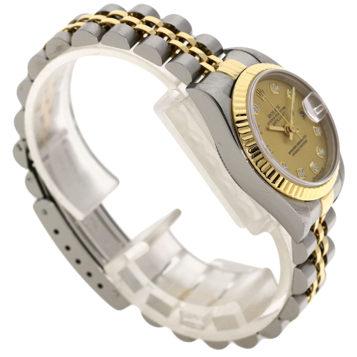 ROLEX ロレックス 79173G デイトジャスト 10P ダイヤモンド 腕時計 SS レディース 中古