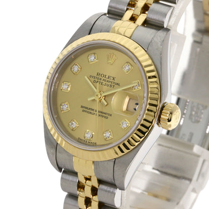 ROLEX ロレックス 79173G デイトジャスト 10P ダイヤモンド 腕時計 SS レディース 中古