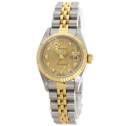 ROLEX ロレックス 69173G デイトジャスト 10P ダイヤモンド 腕時計 SS レディース 中古