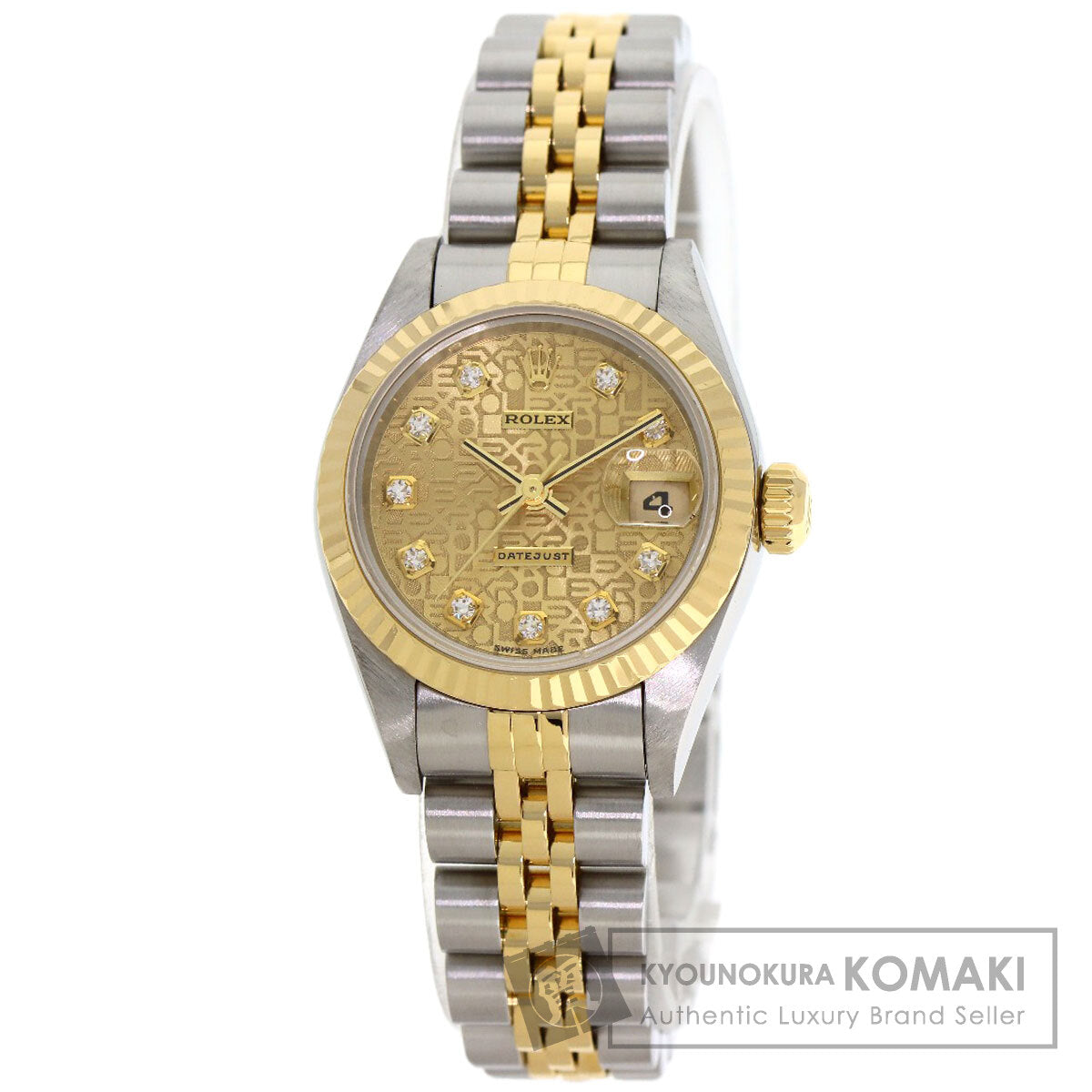 ROLEX ロレックス 69173G デイトジャスト 10P ダイヤモンド 腕時計 SS レディース 中古