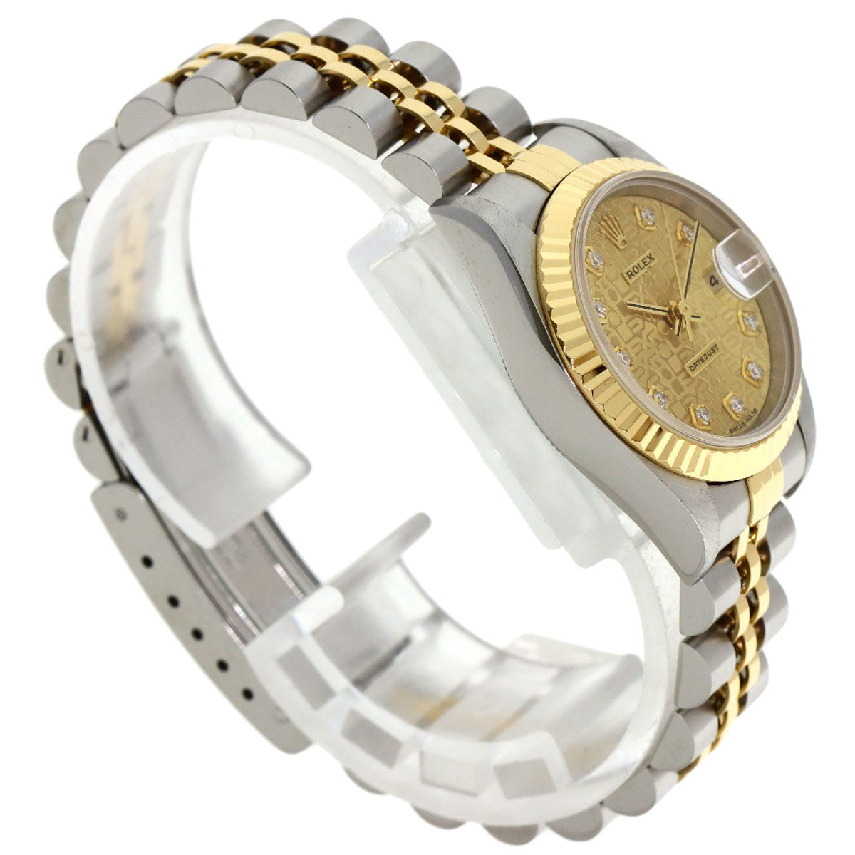 ROLEX ロレックス 69173G デイトジャスト 10P ダイヤモンド 腕時計 SS レディース 中古