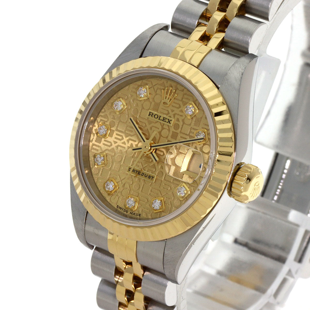ROLEX ロレックス 69173G デイトジャスト 10P ダイヤモンド 腕時計 SS レディース 中古