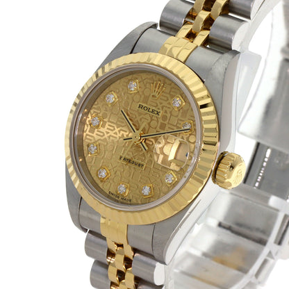 ROLEX ロレックス 69173G デイトジャスト 10P ダイヤモンド 腕時計 SS レディース 中古