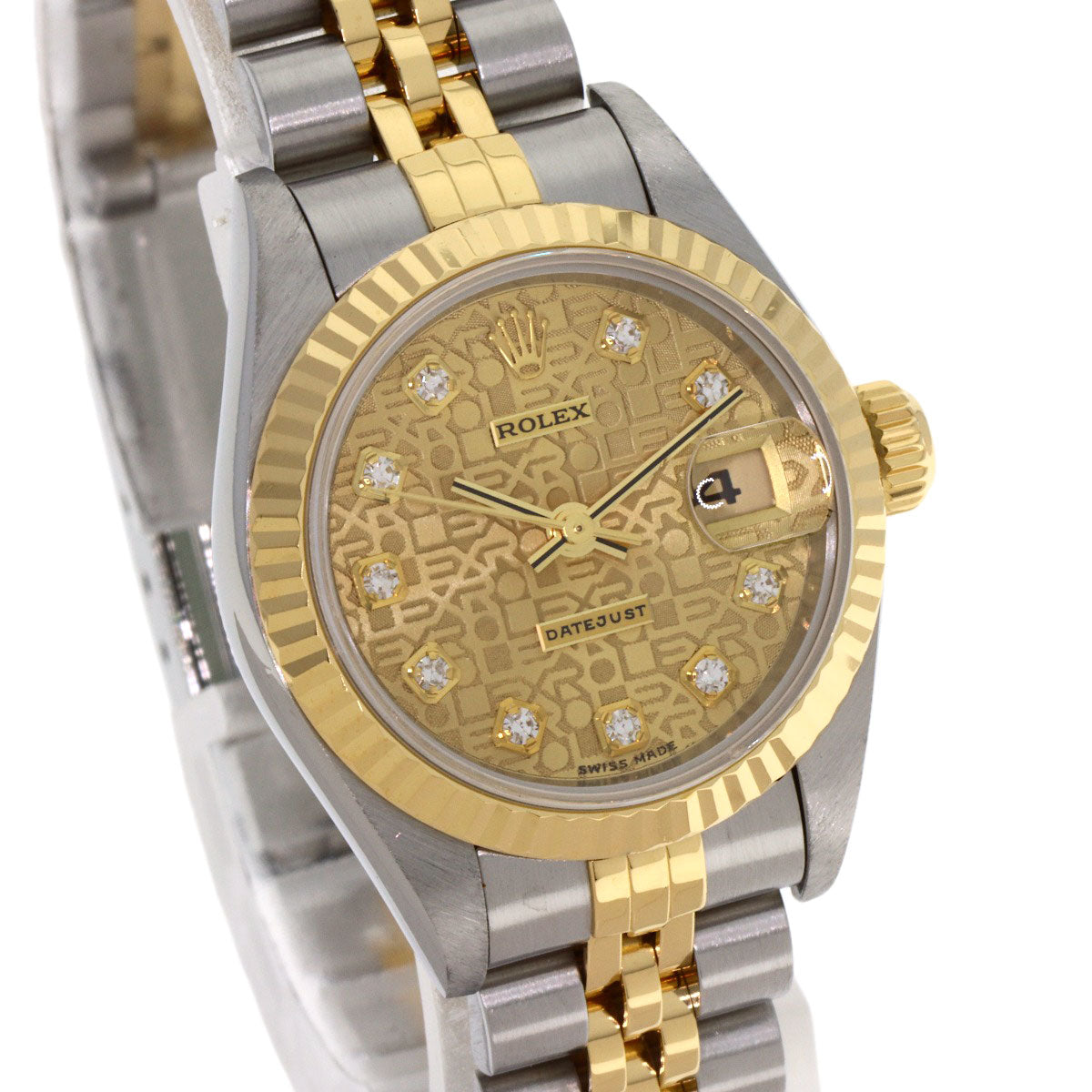ROLEX ロレックス 69173G デイトジャスト 10P ダイヤモンド 腕時計 SS レディース 中古