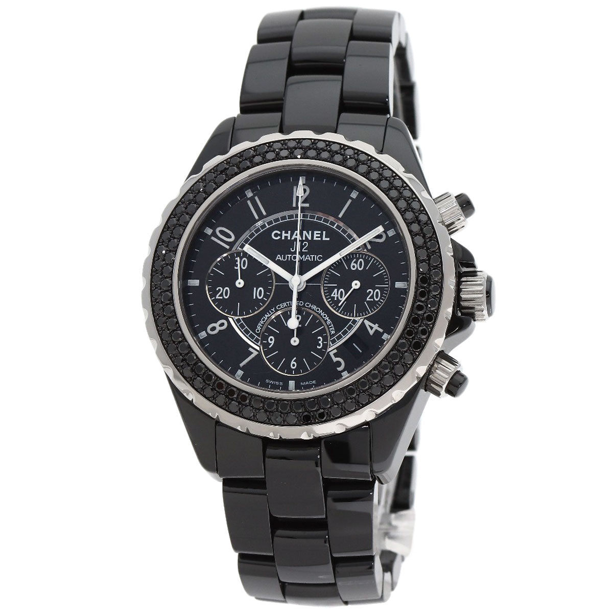 CHANEL シャネル H1419 J12 41mm ベゼル ブラックダイヤモンド 腕時計 セラミック メンズ 中古