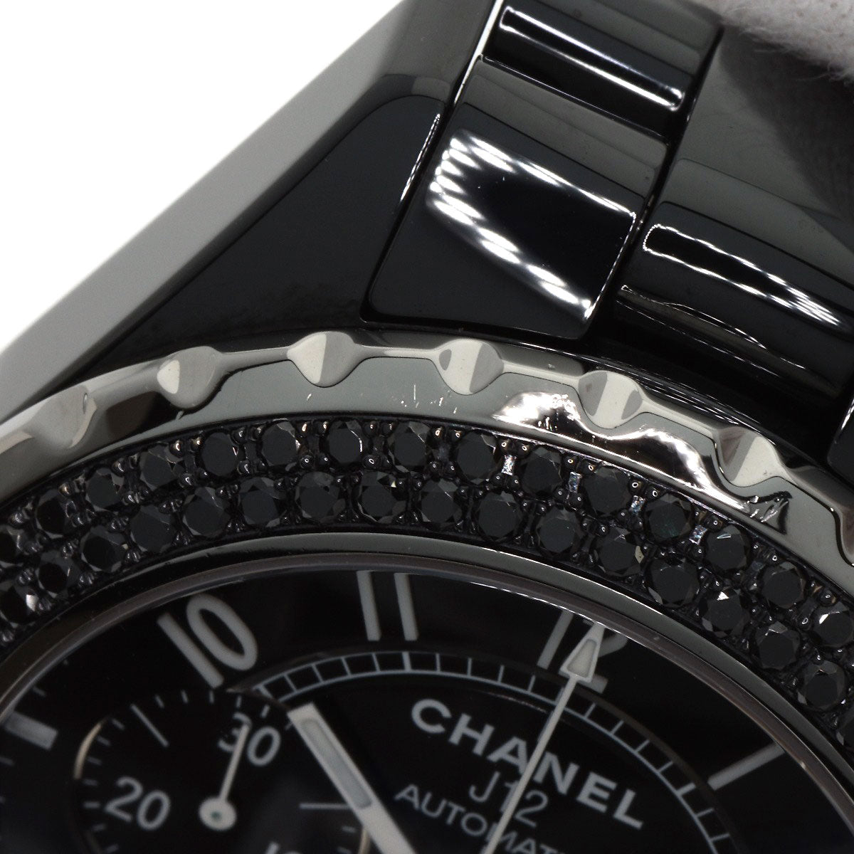 CHANEL シャネル H1419 J12 41mm ベゼル ブラックダイヤモンド 腕時計 セラミック メンズ 中古