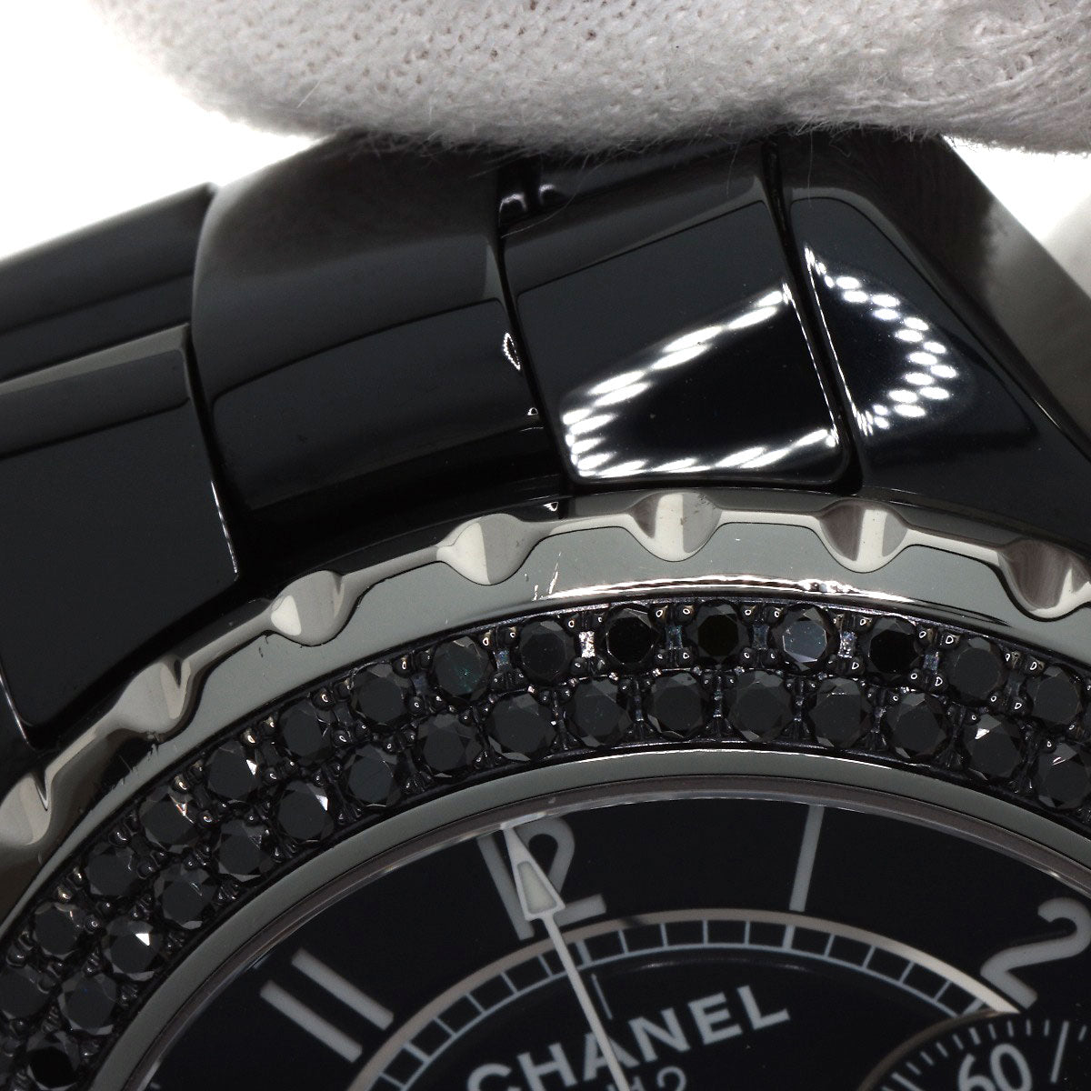 CHANEL シャネル H1419 J12 41mm ベゼル ブラックダイヤモンド 腕時計 セラミック メンズ 中古
