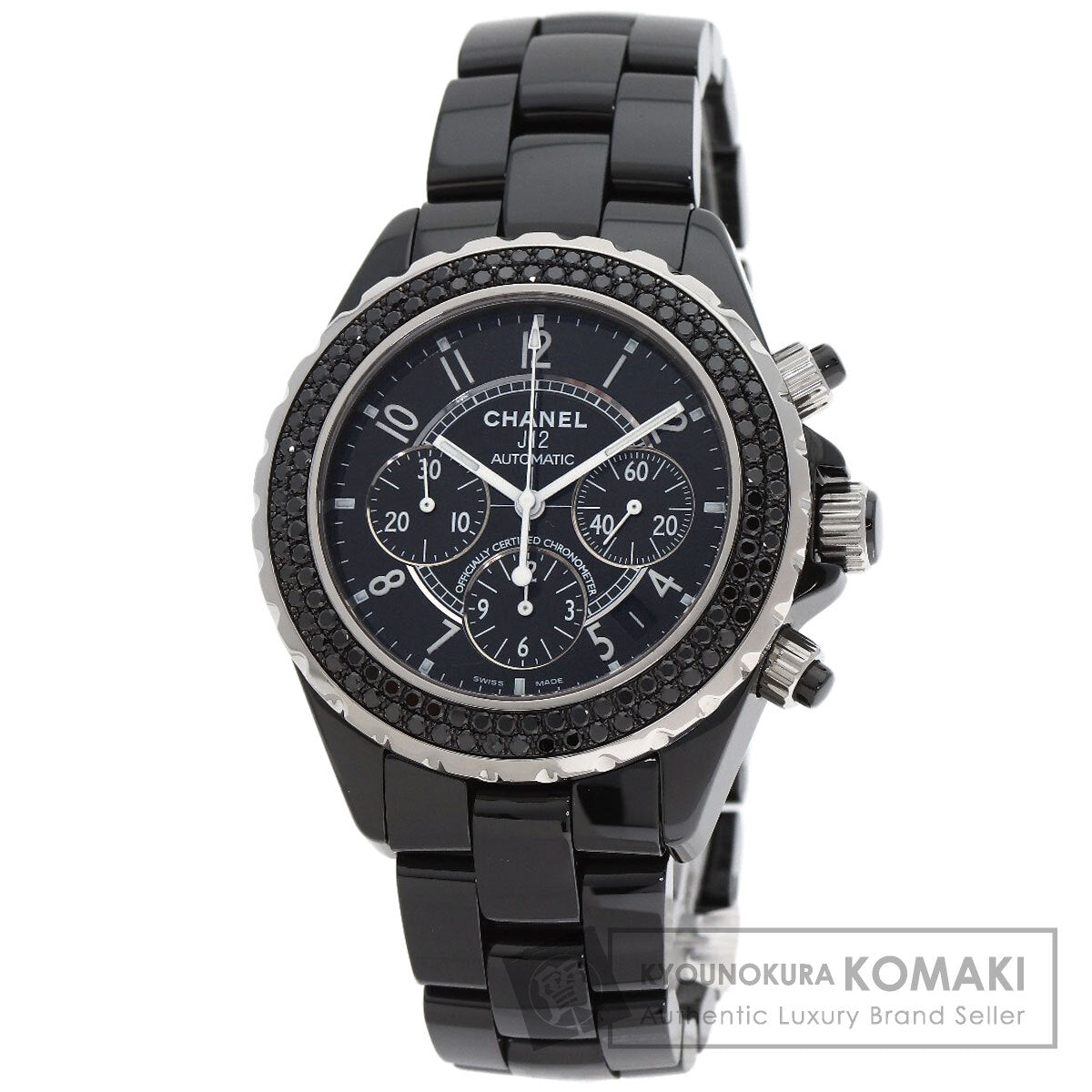 シャネル H1419 J12 41mm ベゼル ブラックダイヤモンド 腕時計 中古 商品画像1
