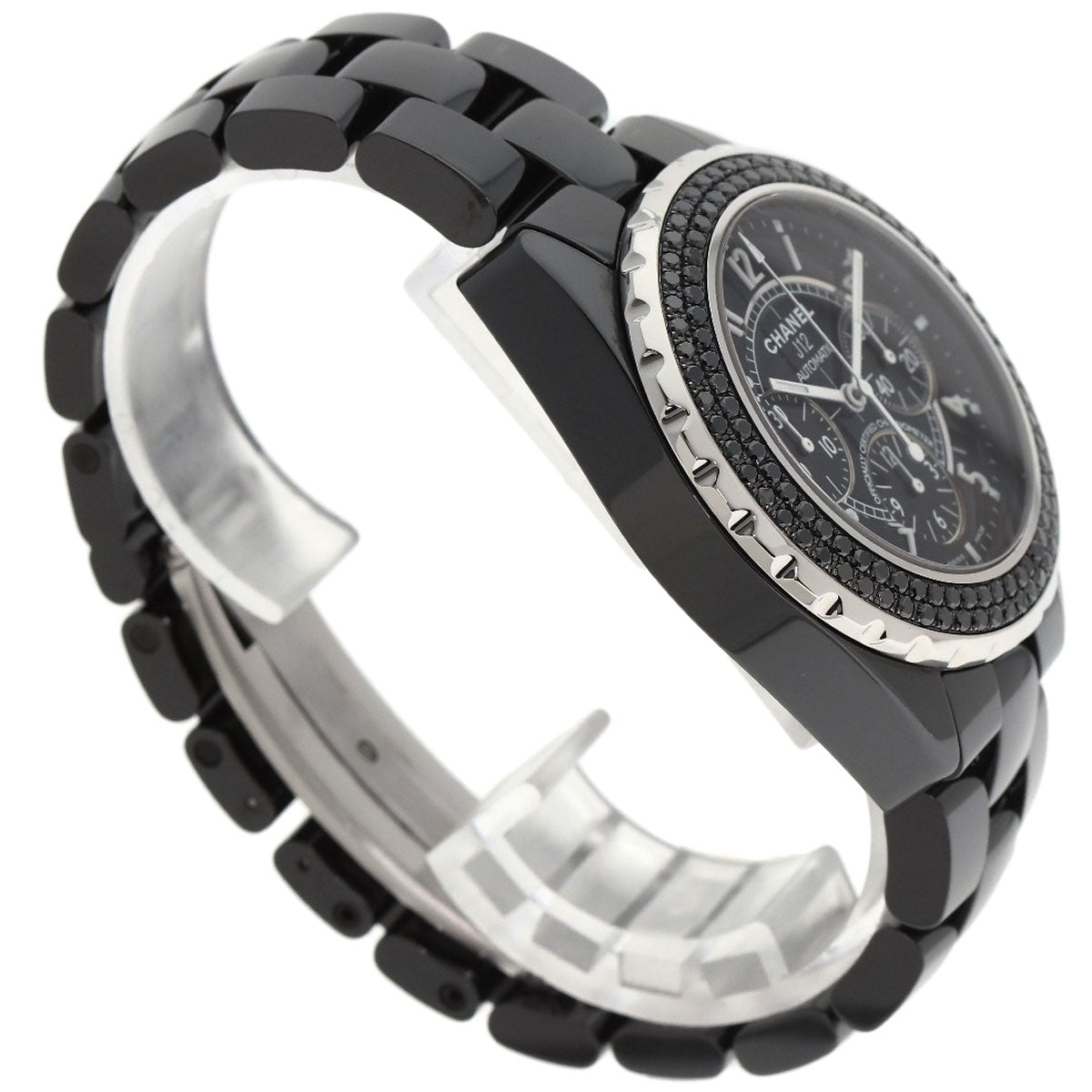 CHANEL シャネル H1419 J12 41mm ベゼル ブラックダイヤモンド 腕時計 セラミック メンズ 中古