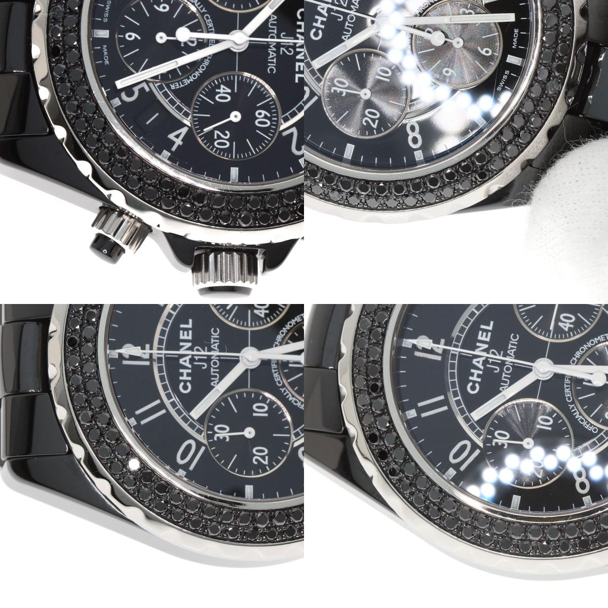 CHANEL シャネル H1419 J12 41mm ベゼル ブラックダイヤモンド 腕時計 セラミック メンズ 中古