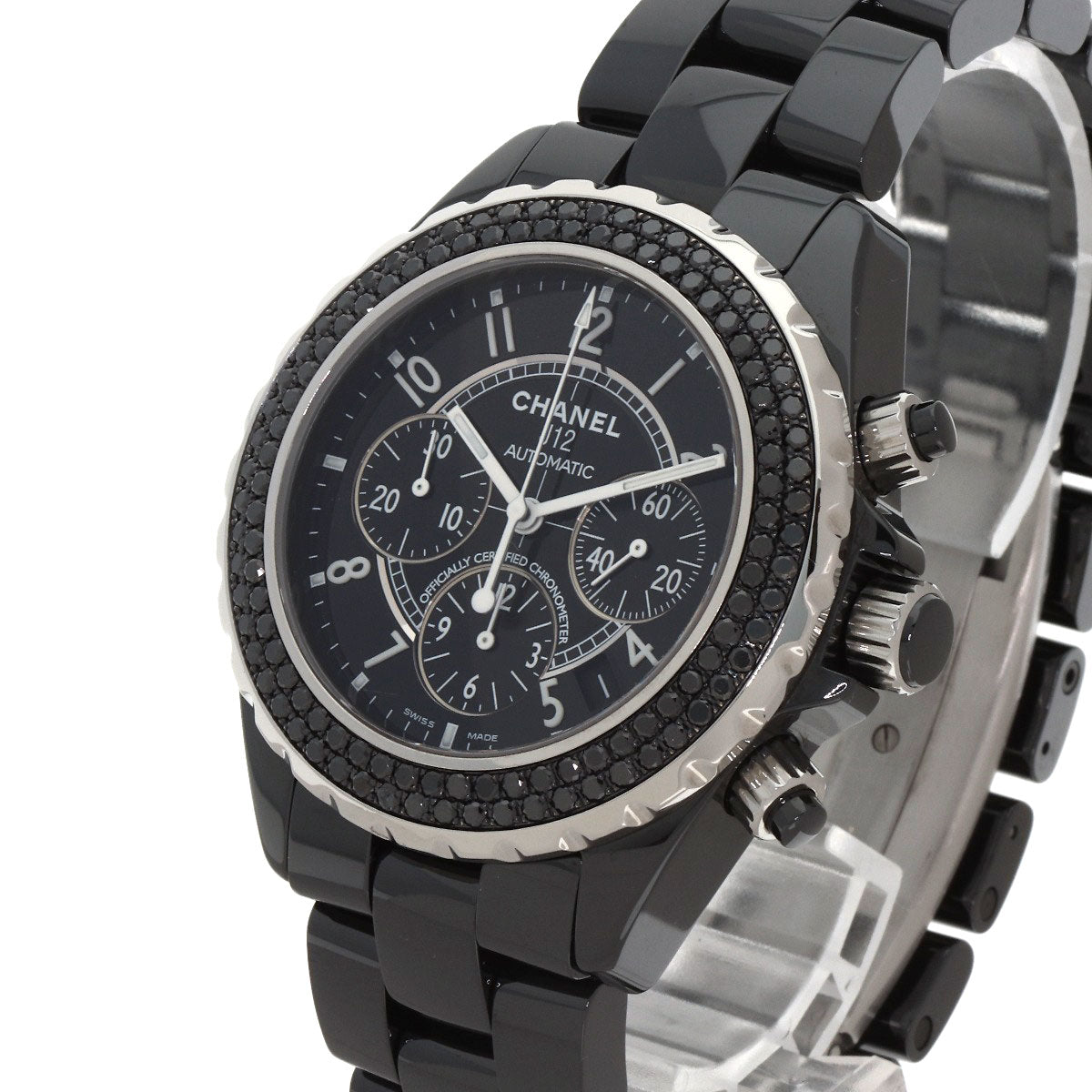 CHANEL シャネル H1419 J12 41mm ベゼル ブラックダイヤモンド 腕時計 セラミック メンズ 中古
