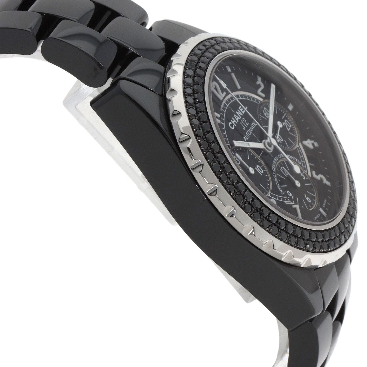 CHANEL シャネル H1419 J12 41mm ベゼル ブラックダイヤモンド 腕時計 セラミック メンズ 中古