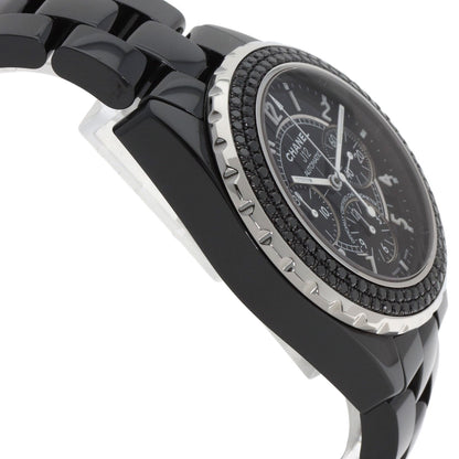 CHANEL シャネル H1419 J12 41mm ベゼル ブラックダイヤモンド 腕時計 セラミック メンズ 中古